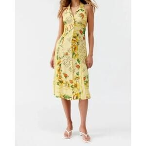 Urban Outfitters UO Willow Tropical Halter Midi Dress Size Medium NWOT